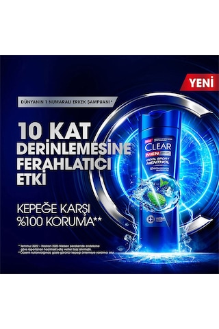 Clear Men Cool Sport Menthol Kepeğe Karşı Etkili Şampuan 3 x 350 ML