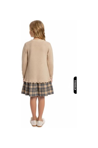 Xo Kids Kız Çocuk Elbise 3-12 Yaş 4065 Bej