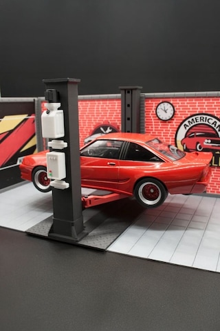 1:24 Model Araba Uyumlu Araç Kaldırma Lifti Diorama