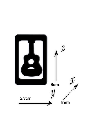Gitar Temalı Metal Kitap Ayracı