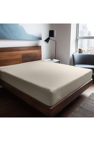 Soley Mix & Match Plain %100 Pamuklu Ranforce 100 X 200 Tek Kişilik Çarşaf Ekru