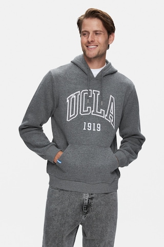Ucla Jepsen Koyu Gri Kapüşonlu Nakışlı Standard Fit Erkek Sweatshirt Koyu Gri