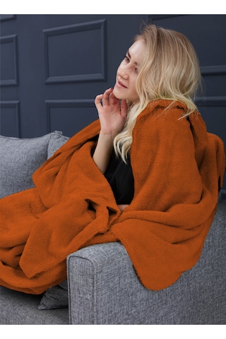 Deluxe Wellsoft Tv Battaniyesi Kiremit Tek Kişilik Battaniye 150x200 Cm