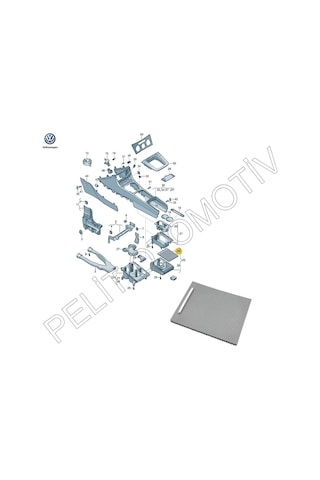 Passat B6 (2006-2011) Orta Konsol Sürgülü Kapak 3C0857503  Gri