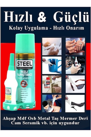 Hızlı Yapıştırıcı Spreyli 200 Ml 10 Adet Activatör Spreyli Mdf Japon Yapıştırıcı Seti Genel Amaçlı Profesyonel Hızlı Yapıştırıcı