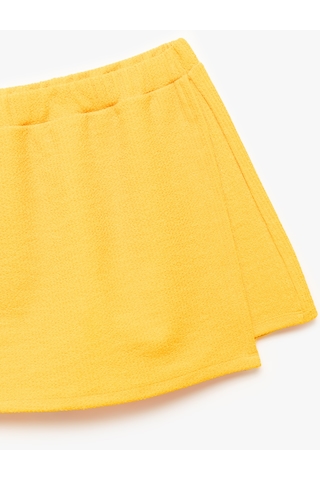 Koton Düz Kesim Kruvaze Mini Boy Şort Etek Sarı 5skg40228ak Sarı