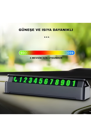 Araç İçi Gizlenebilir Telefon Numaratörü Manyetik Kapaklı Park Telefon Numarası Gösterici