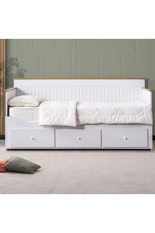 Genç Odası, Marmaris 3 Kapaklı Dolap, Yavrulu Sedir Karyola, Şifonyer Beyaz