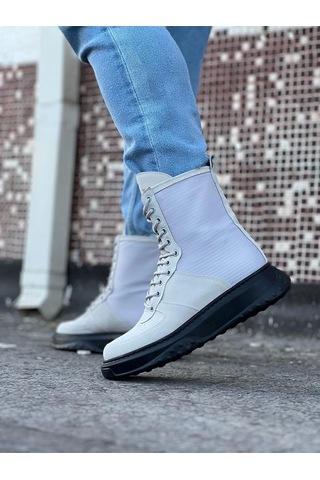 Wagoon Wg012 Gri Kömür Süet Uzun Bağcıklı Bot Çok Renkli