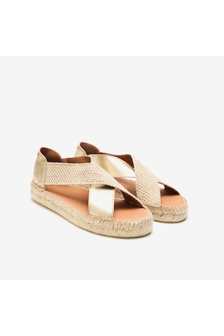 Sandalet Kadın Mar Toni Pons Flat Espadrılle In Suede And Raffıa Platin