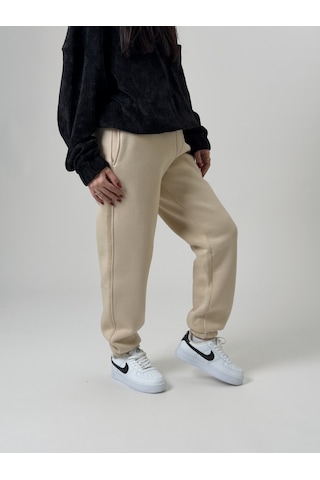 Cocopelli Şardonlu Bej Kadın Jogger Eşofman Coc2536