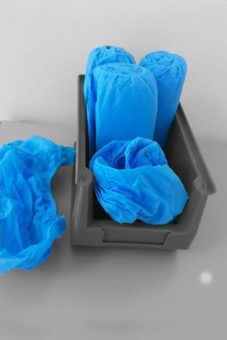 Nonwoven Spunbond Tela Yıkanabilir Mavi Galoş 100 Adet