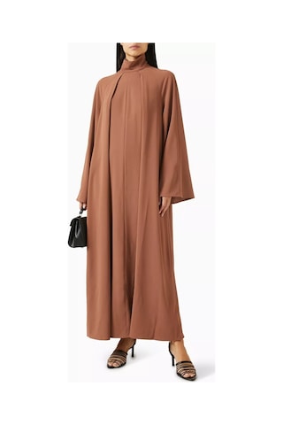 12storeez High Neck Kaftan, Ceramica Kumaş, Kırışmaz Ve Ütü Gerektirmeyen Şık Tasarım, Kahverengi Kumaşlar 125 Cm