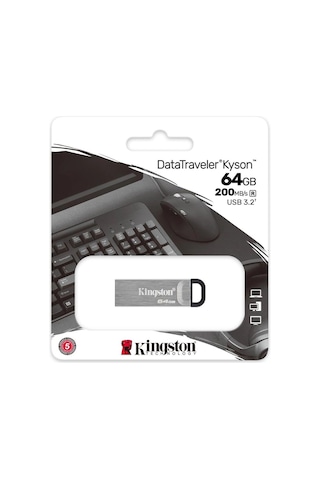 Kingston Dtkn-64gb 64gb Datatraveler Kyson 200mb-s Metal Usb 3.2 Gen 1 Flash Bellek Kdo