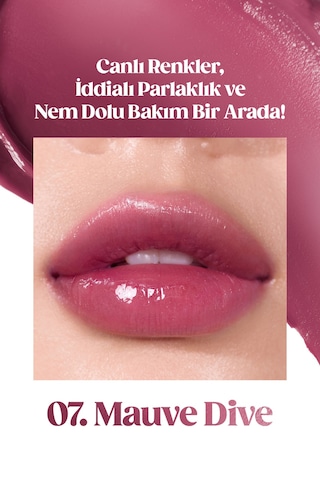 Yoğun Nemlendirme Sunan Vegan Dudak Balmı Perıpera Ink Mood Glowy Balm 7 Mauve Dive Hip Gray 00624478