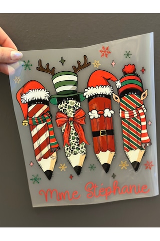 Ütü İle Yapışan Noel Kalemleri Transfer Baskı Arma 24x20 Cm