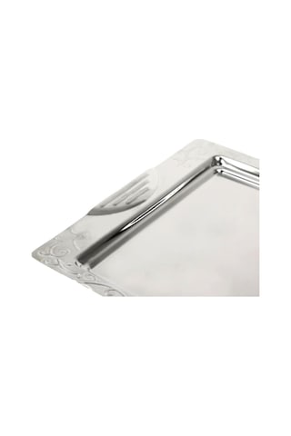 Paslanmaz Çelik Çay Ve Servis Tepsisi 42x30cm Desenli Tepsi Yaşam Boyu Garantili Ultra Lüks Rostfrei Çok Renkli