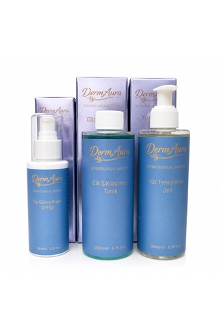Dermaura Premium Günlük Cilt Bakım Seti Temizleme, Tonik Ve Spf 50+ Güneş Koruması İle 3 Adımlı Bakım Rutini