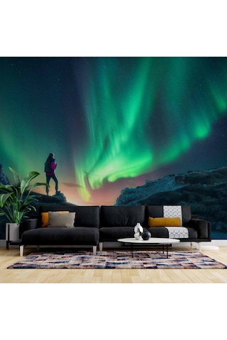 Kutup Işıkları Manzaralı Duvar Kağıdı 1 M²