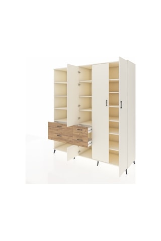 Kronos Dolap 14 Raflı 4 Çekmeceli 4 Kapaklı 220x59x243 Aytaşı-aytaşı/çam Aytası/atlas Çam