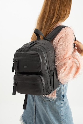 Baginn Kadın Sırt Çantası Ultra Hafif Poliamid Kumaş Su Geçirmez Çok Cepli Günlük Sırt Çantası 35 25 Cm Gri