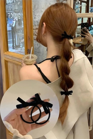 Okavango Kadın Kadife Fiyonk Model Lastikli Toka 2 Adet Çok Renkli