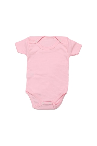 Bebegen Kız Bebek Çıtçıtlı Pembe Kısa Kol Body Zıbın Çok Renkli