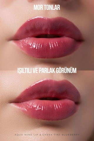 Aqua Wine Lip & Cheek Tint Yaban Mersini Aromalı 6 Ml 0