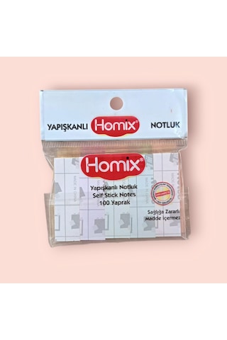 Homix 3 Paket Yapışkanlı Renkli Parmak Post-it Notluk 5'li