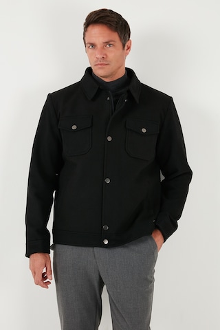 Buratti Slim Fit Ceket Yaka Astarlı Kaşe Erkek Kaban 58400347 Siyah