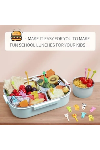 Aurora Hayvan Çocuk Mini Karikatür Meyve Çatalı Seti Çok Renkli