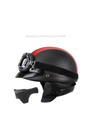 Bsddp A0318 Gözlüklü Pu Kask, Boyut: Bir Boyut Siyah Pembe Siyah Pembe