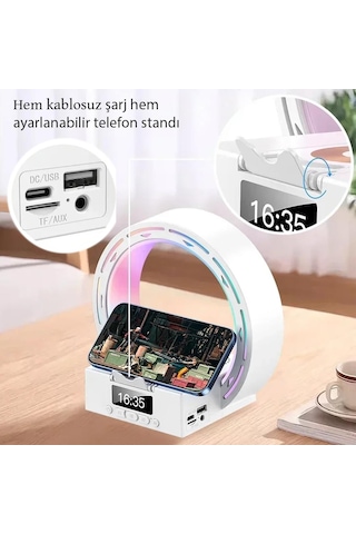 Ayt Magicmoice Bluetooth Taşınabilir Hoparlör Ses Bombası Kablosuz Telefon Standlı Şarjlı Aleti Cihazı Rgb Renkli