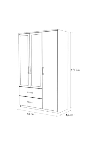Gm 851 Home Aynalı 3 Kapı 2 Çekmeceli Gardırop