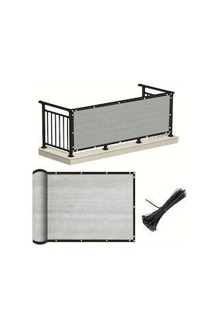 Elmpaly 39.37x78.74 İnç Gri Ağır Hizmet Gizlilik Çiti Rüzgar Geçirmez Toz Önleyici Teras Balkon Havuz