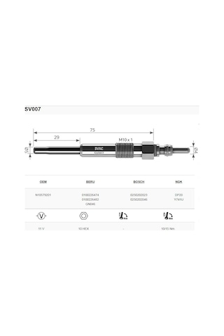 Svac Sv007 Opel Frontera 2.5 Tdi Isitma Bujisi Takım 4 Adet