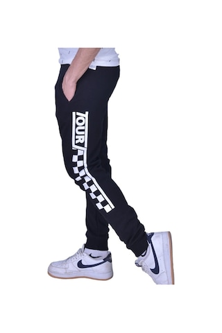 Superfly Flamlı Örme Pant. Erkek Eşofman Altı Siyah