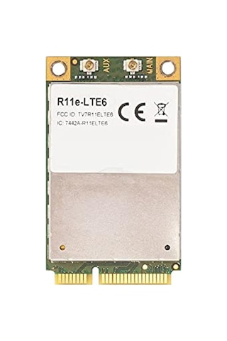 Mikrotik R11e-lte6 2g/3g/4g/lte Minipcı-e Kartı, 1/2/3/5/7/8/12/17/20/25/26/38/39/40/41n Bantları İçin Taşıyıcı Toplama Desteği 300 Mbps'ye Kadar -123471