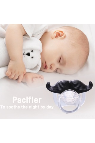 Qingmipy Bebekler İçin Eğlenceli Bıyıklı Silikon Emzik - %100 Güvenli Ve Bpa İçermeyen, 6 Aylık Ve Üzeri Bebekler İçin İdeal.