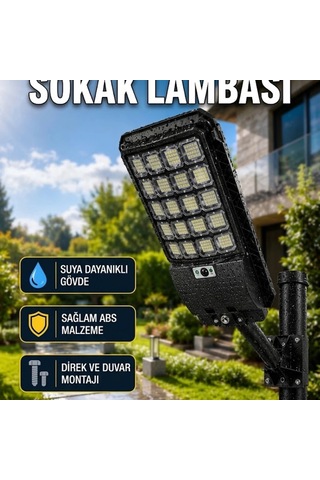 Güneş Enerjili Led Dış Mekan Aydınlatma Lambası Hareket Sensörlü Uzaktan Kumandalı