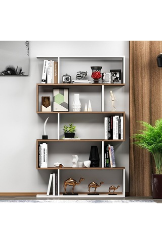 Core-s Kitaplık - Beyaz / Ceviz