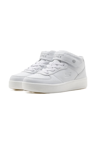 Skechers Sport Court 92-show Starter Kids Sneaker Lastik Bağcıklı Cırtlı Işıklı Bilekli Çocuk Ayakkabısı Beyaz Beyaz