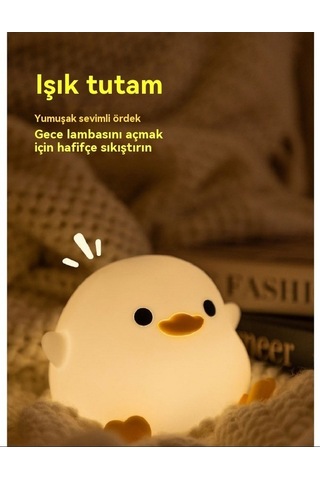 Pazly Gece Lambası Fasulye Ördek Okşama İndüksiyon Lambası Beyaz Beyaz