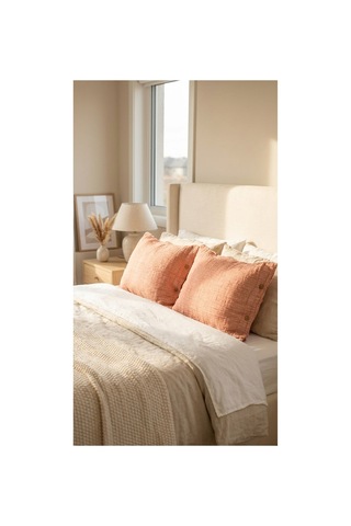 4 Katlı Müslin Naturel %100 Pamuklu 2 Adet Yastık Kılıfı 50x70cm Somon - 870006769 Somon