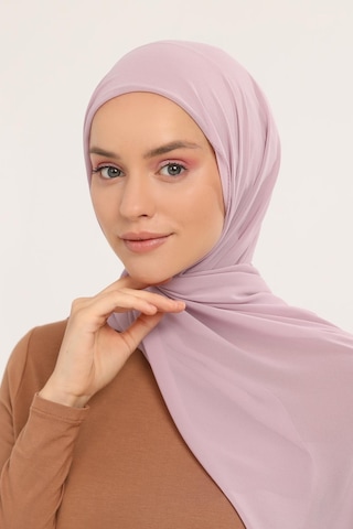Altobeh Hazır Pratik Lüks Geçmeli Lastikli Boneli Şifon Şal Pudra