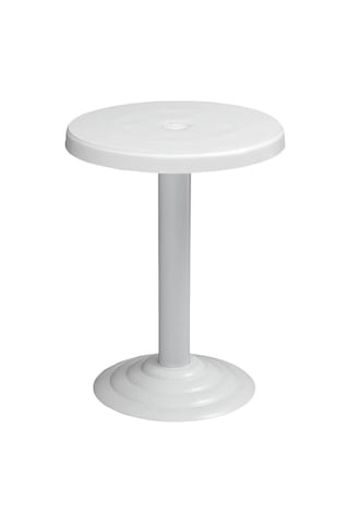 Omnipazar Mt-gf401a Beyaz Medio Bahçe Balkon Sehpa Ø50 Cm