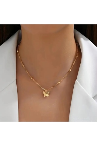Brisa Kadın Kelebek Sırt Vücut Aksesuarı Kelebek Kolye Gold