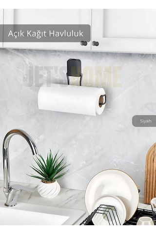 Jet's Home Kağıt Havluluk Paslanmaz Peçetelik Çelik Banyo Havluluk Düzenleyici Siyah Siyah