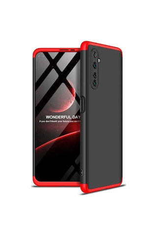 Realme 6 Pro Kılıf Zore Ays Kapak Siyah-Kırmızı