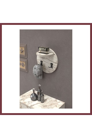 Storeşahin Duvar Askılığı Beyaz Mermer Desen Shn0720
